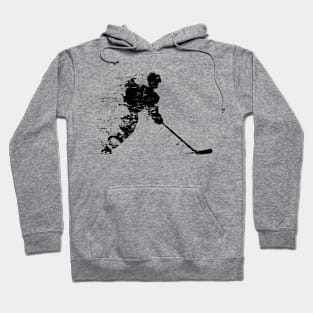 Hockey Player Vintage Distressed Silhouette Hoodie